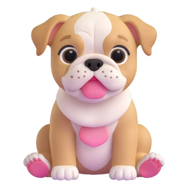 adorable bulldog puppy sitting, front view sticker