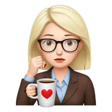 bored women office worker sticker