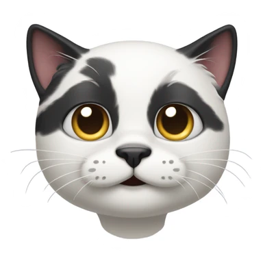 Black and white cat with mustache  sticker