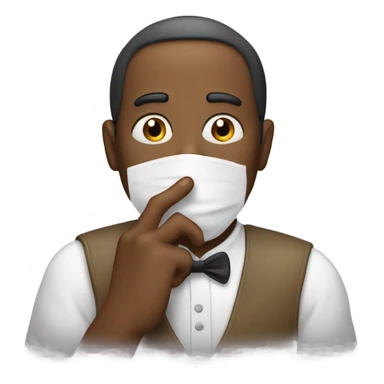 silent man making shh sign sticker