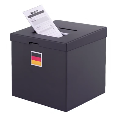 German Wahlbox with ballot paper sticker