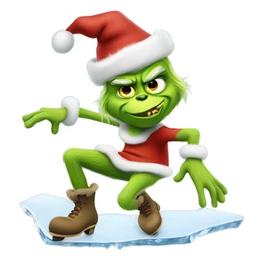 el grinch patinando sobre hielo sticker