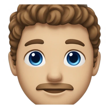 Man with brown hair with grey cat with blue eyes sticker