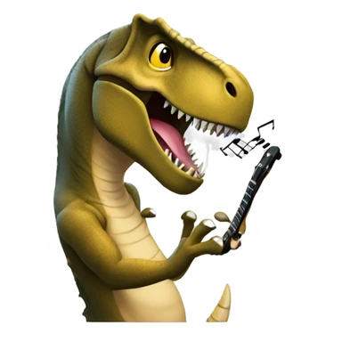 t-rex listenning music  sticker