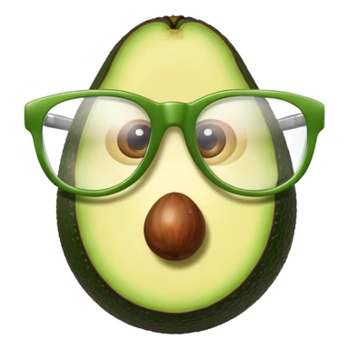 Avocado with glasses sticker