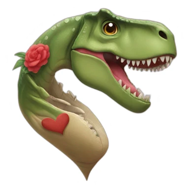 T-rex make korean heart sticker