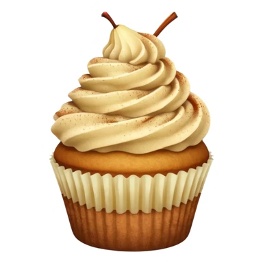Pear topped cupcake with cinnamon dusting sticker
