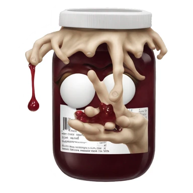 image of a Gollum from Lord of the Rings movie using a pump to pump a jar of jam sticker