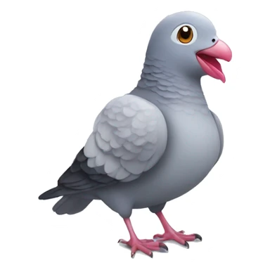 animated 2d cute pigeon with a heart in the beak sticker