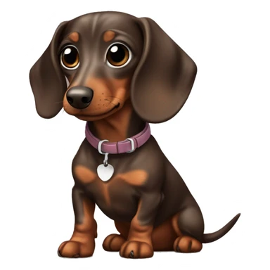 Brown dapple mini dachshund sticker