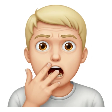 scared and biting his fingers sticker