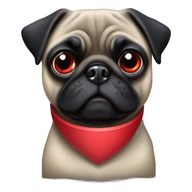 Valentine’s Day black pug sticker