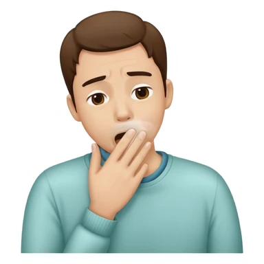 person covering their mouth with their hand while coughing, simple and expressive sticker