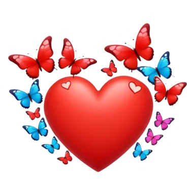 heart with spring butterflies sticker