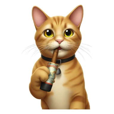 cat smoking a cigar sticker