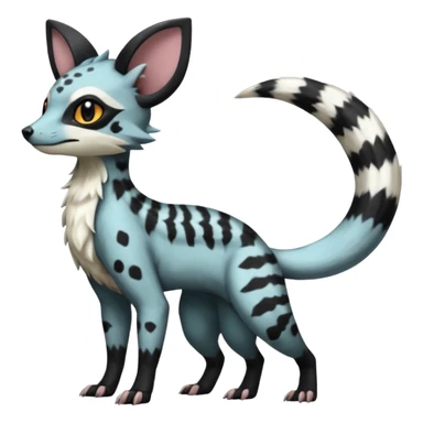White Salandit-Umbreon-Genet-Noivern-Civet-Hybrid (Full body) sticker