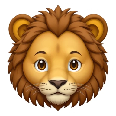 As un emoji de un león haciendo cara de malo con la melena un poco larga sticker