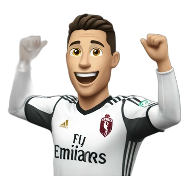 Cristiano Ronaldo celebrating a goal doing the siu sticker