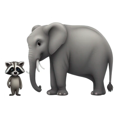 Raccoon with a elephant friend sticker