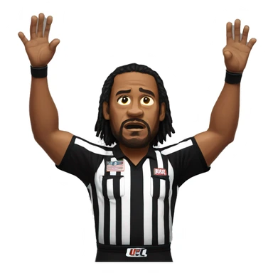 ufc referee herb dean shrugging his shoulders sticker