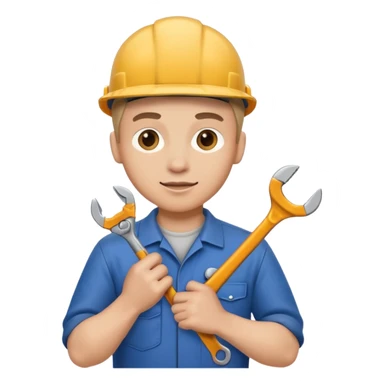 mechanic holding a spanner sticker