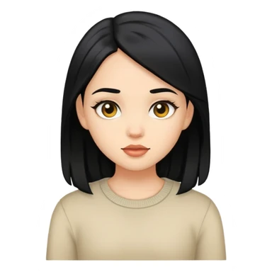 Light Girl black hair sticker