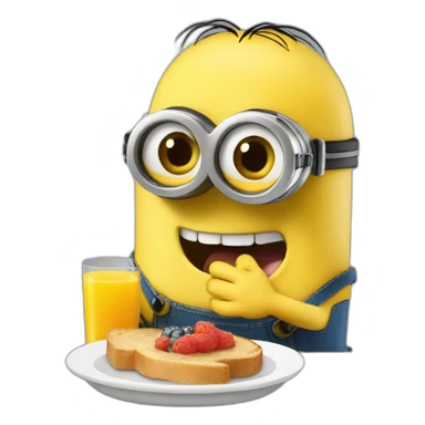 Minion eating breakfast sticker