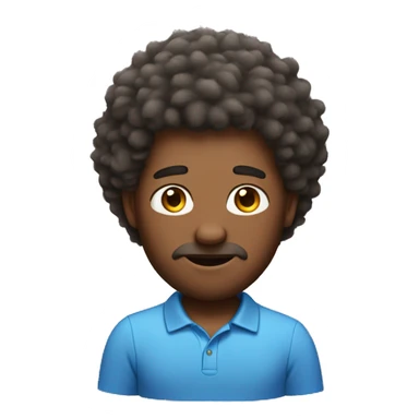  fluffy hair man with a polo shirt sticker