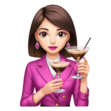 espresso martini cocktail ultra hd k girl with pink nail dye on her hands luxury sticker