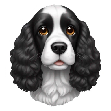 black and white cocker spaniel with nose spots sticker