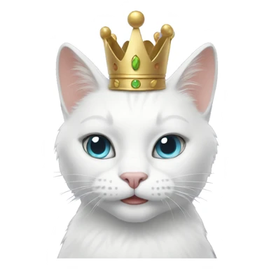 white cat queen sticker