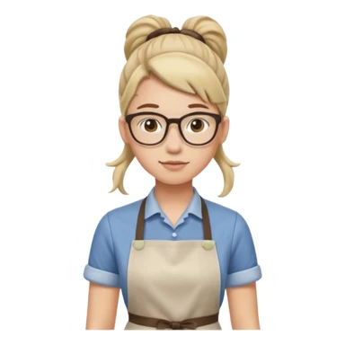 hipster barista ponytail sticker
