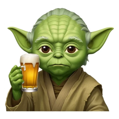 Maître yoda buvant une bière sticker