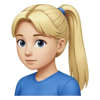 Chica rubia con coleta con ropa azul  sticker