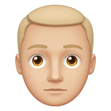 Create a clean emoji-style illustration of a man's face,
round head, simple shapes, flat colors,
keeping the facial features from the reference photo,
emoji style like Apple emojis, white background sticker