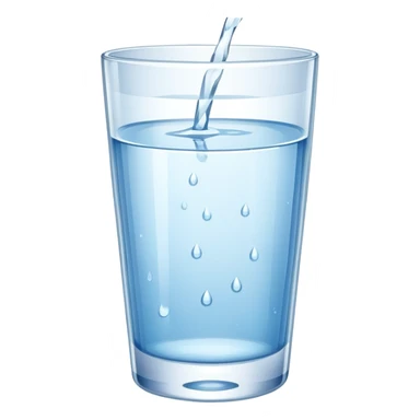 glass of water with water droplets, refreshing and clear sticker