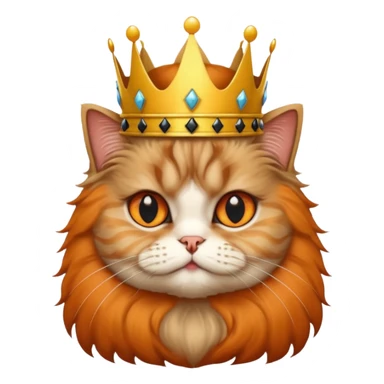 Persian cat tabby with crown king M on head sticker