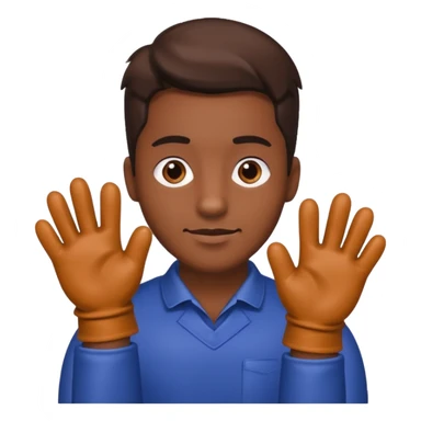 A man wearing  showing his paws sticker