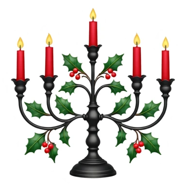 Gothic candelabra with holly sticker