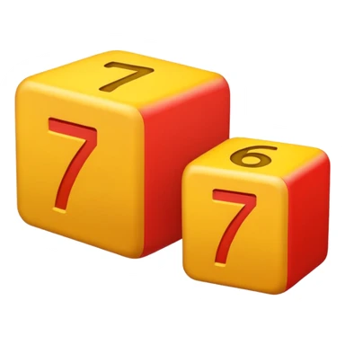 2 blocks saying "6" and "7" sticker