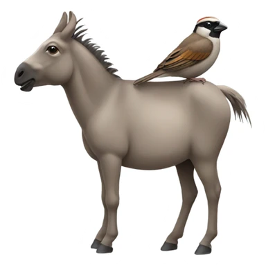 Sparrow and donkey sticker