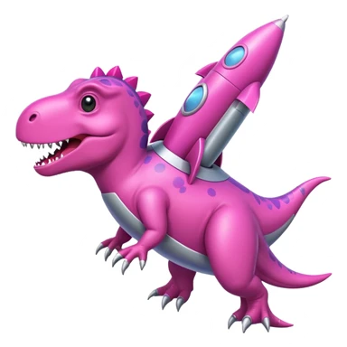 pink Dinosaurs with Rocket sticker