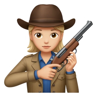 As un emoji con pistola en la mano sticker