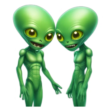 Two green aliens Talking to each other sticker