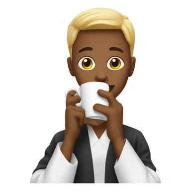 College graduate drinking coffee sticker