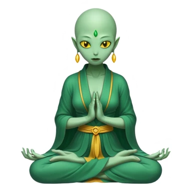 a Reptilian alien woman,in meditation sticker