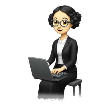 Ada Lovelace typing on a computer NO GLASSES sticker