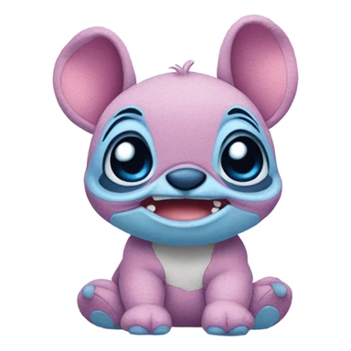 Peluche de stich en niña cute coquette  sticker
