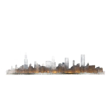 chicago skyline at night sticker