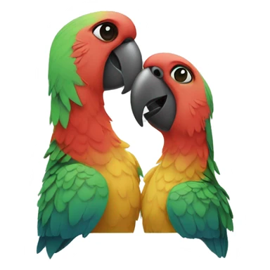 Two parrots kissing sticker